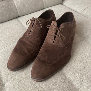 Brioni Brown Suede Oxford Dress Shoe